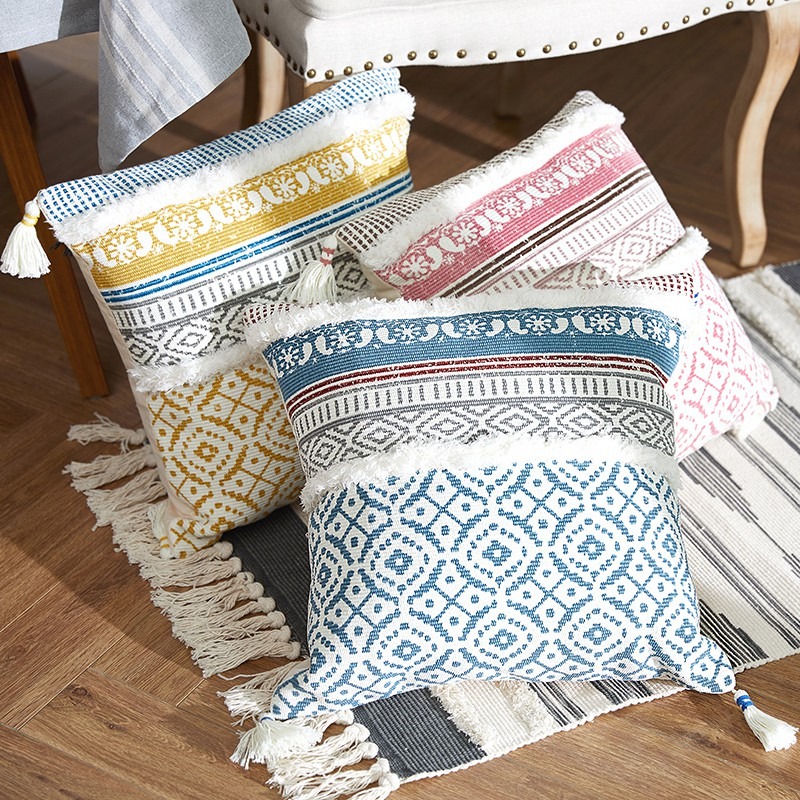 在臺出貨！摩洛哥風流蘇 超美立體繡花抱枕 流蘇款 絨毛 民族風 波西米亞風 簇絨彩靠枕創意立體 家飾擺設 異國風-細節圖2