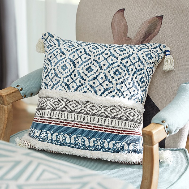 在臺出貨！摩洛哥風流蘇 超美立體繡花抱枕 流蘇款 絨毛 民族風 波西米亞風 簇絨彩靠枕創意立體 家飾擺設 異國風-細節圖3