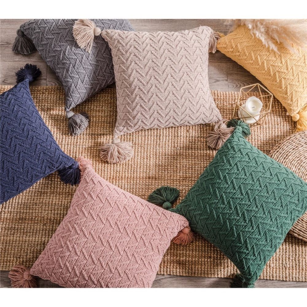 在臺出貨 多色系可挑選 雪尼爾針織抱枕靠枕套家居軟裝配飾 針織枕頭套 靠枕麻花枕頭套 套辦公室護腰靠枕 純色床頭大靠背-細節圖3