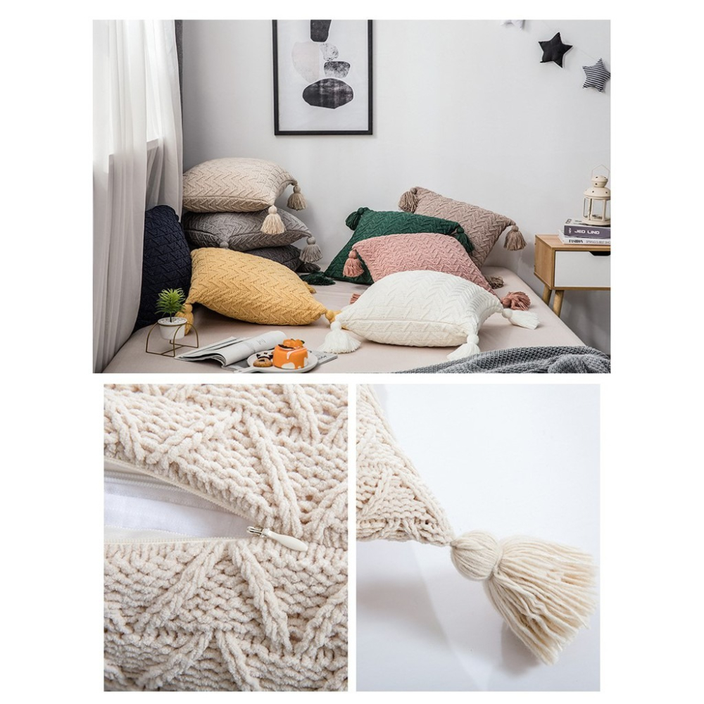 在臺出貨 多色系可挑選 雪尼爾針織抱枕靠枕套家居軟裝配飾 針織枕頭套 靠枕麻花枕頭套 套辦公室護腰靠枕 純色床頭大靠背-細節圖4