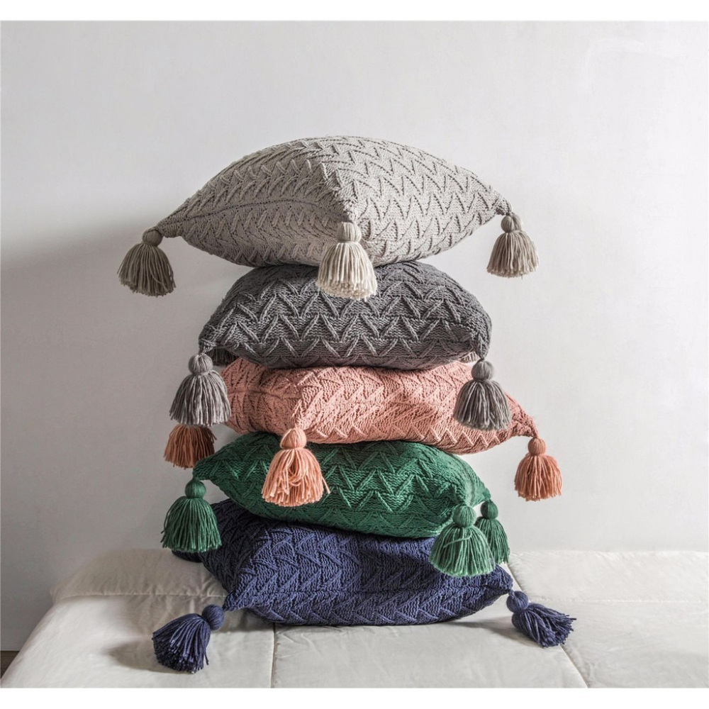 在臺出貨 多色系可挑選 雪尼爾針織抱枕靠枕套家居軟裝配飾 針織枕頭套 靠枕麻花枕頭套 套辦公室護腰靠枕 純色床頭大靠背-細節圖6