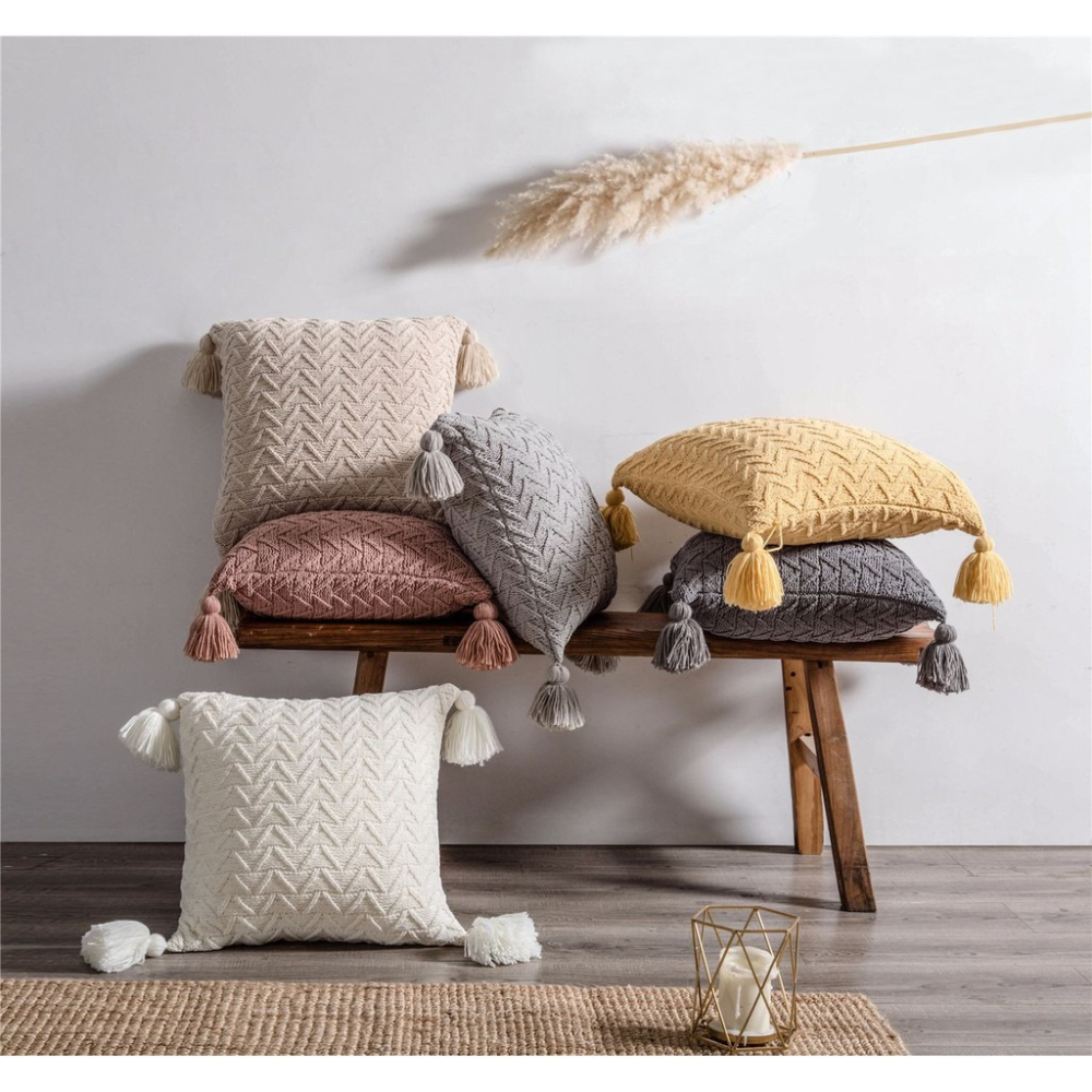 在臺出貨 多色系可挑選 雪尼爾針織抱枕靠枕套家居軟裝配飾 針織枕頭套 靠枕麻花枕頭套 套辦公室護腰靠枕 純色床頭大靠背-細節圖7