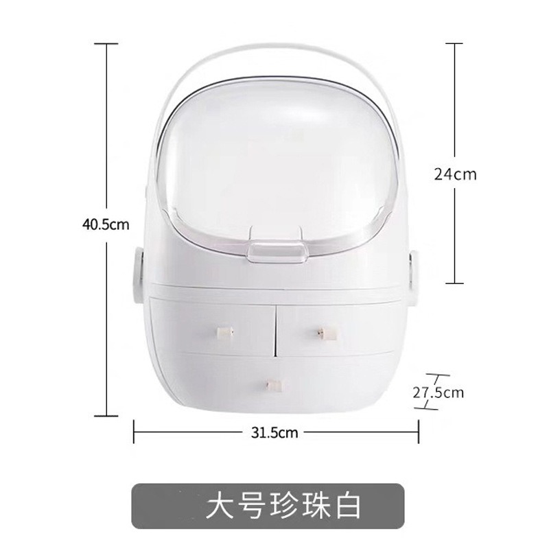 化妝品 收納盒 整理 桌面防塵 家用 口紅大容量 梳妝台 護膚品 置物架-細節圖2