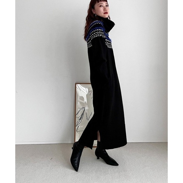 LOWRYS FARM 針織圓領洋裝 拉鍊脖圍組 SET 三折 現貨 特價 出清 日本代購 日本連線 代購 日本-細節圖3