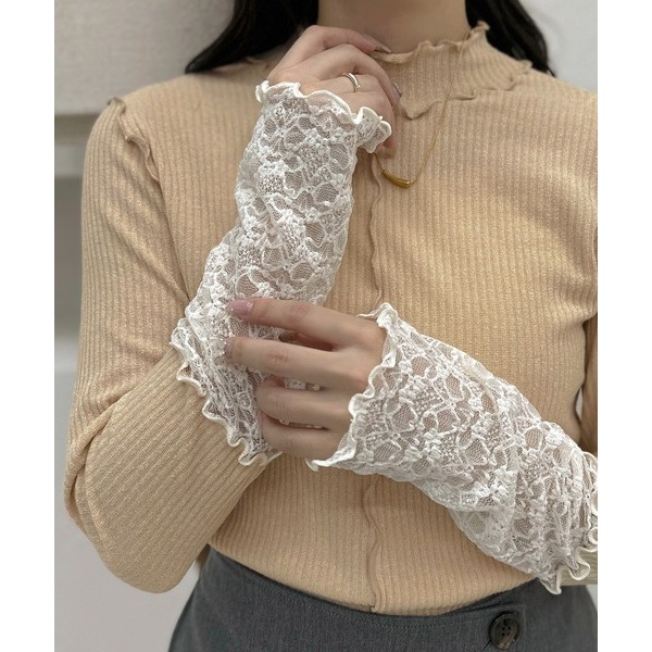 apres jour 袖口蕾絲拼接內搭上衣 現貨 特價 出清 日本代購 日本連線 代購 日本-細節圖2