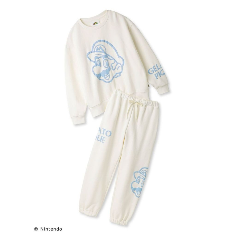 gelato pique 超級瑪利歐 聯名款 第四彈 內刷毛休閒上衣 長褲套裝 現貨 代購 日本 連線 居家服-細節圖4