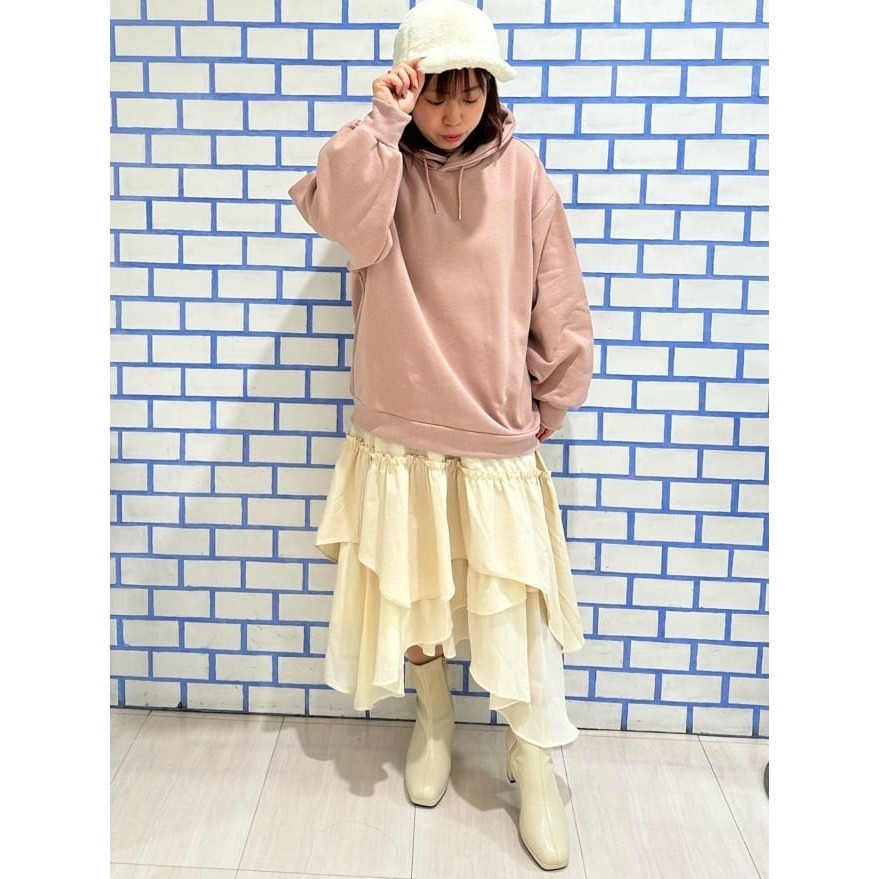 現貨 連帽拉繩內刷毛上衣 earth music&ecology  粉紅色 日本代購 日貨 帽T-細節圖5