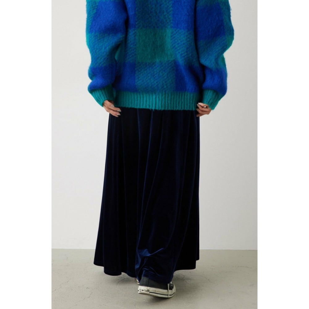 現貨  RCWB 深藍色 光澤絨布鬆緊腰長裙 RODEO CROWNS WIDE BOWL 日貨 日本代購 特價 出清-細節圖2