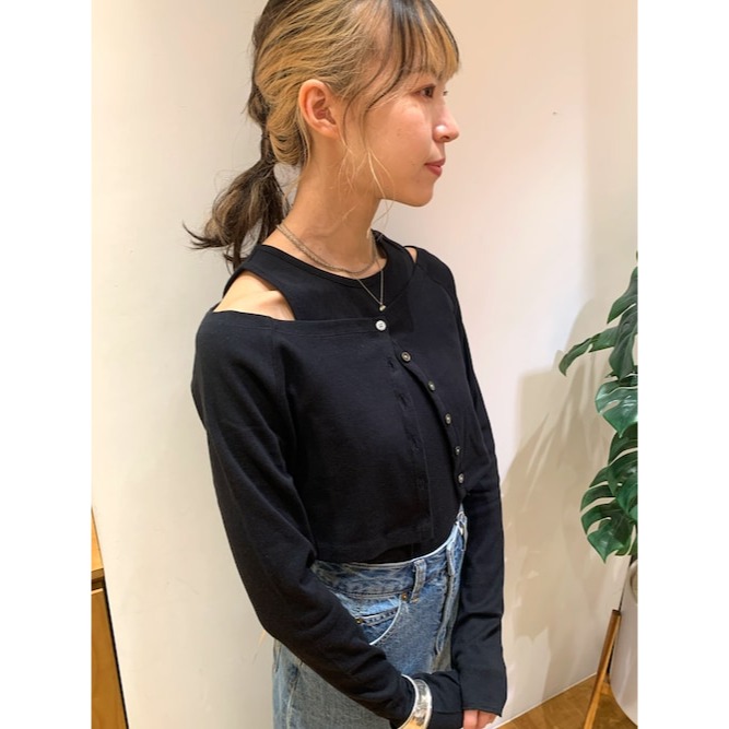 現貨 Ungrid 兩件組 棉質背心上衣 短版V領外套 日貨 日本代購 特價 絕版 代購 日本連線 純棉-細節圖2