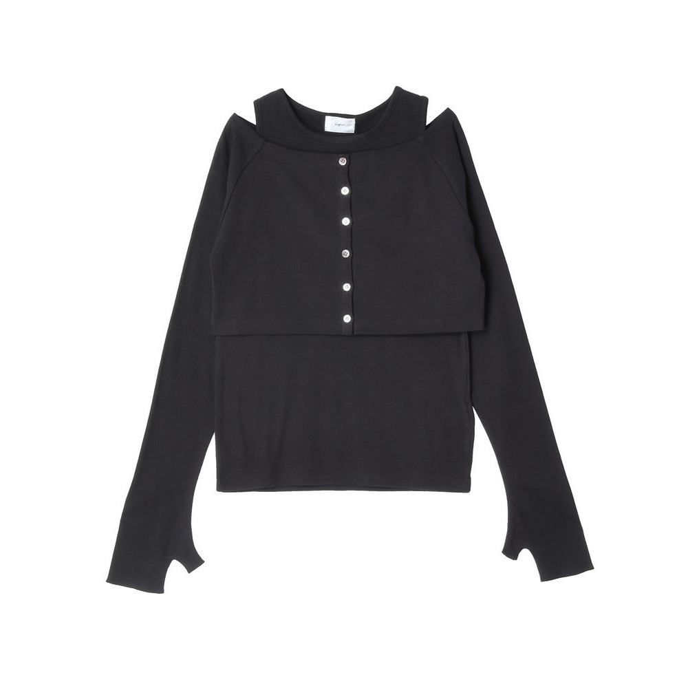 現貨 Ungrid 兩件組 棉質背心上衣 短版V領外套 日貨 日本代購 特價 絕版 代購 日本連線 純棉-細節圖3