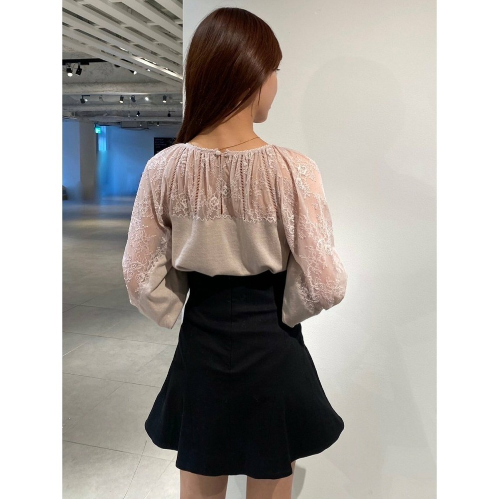 現貨 SNIDEL 超美 五折 特價 氣質精緻蕾絲透膚上衣 預購 日貨 日本連線 日本代購 代購-細節圖4