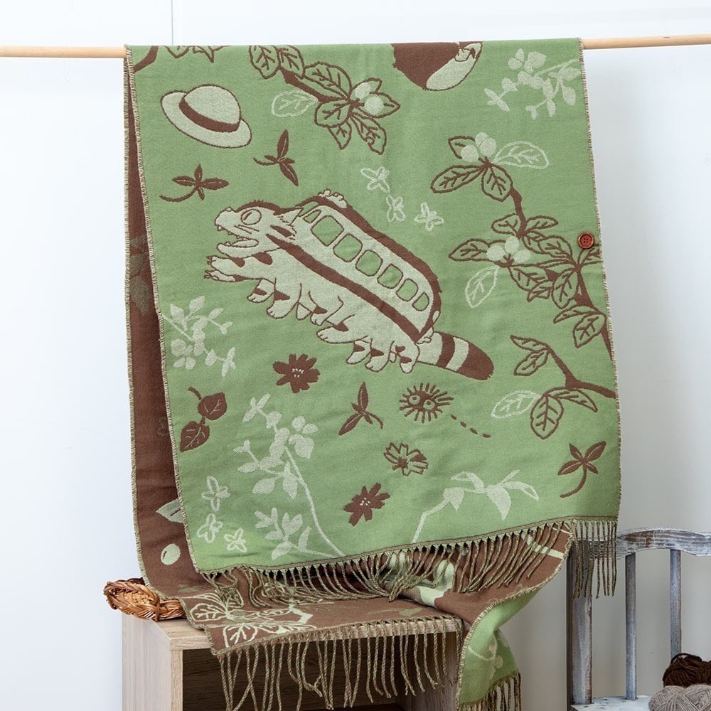 現貨 宮崎駿 圍巾 霍爾的移動城堡 流蘇 龍貓 披肩 卡西法-細節圖2