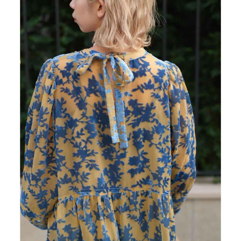 CIAOPANIC 絨布 花朵 洋裝  含內襯可拆 現貨 特價 出清 日本代購 日本連線 代購 日本 高單價-細節圖3