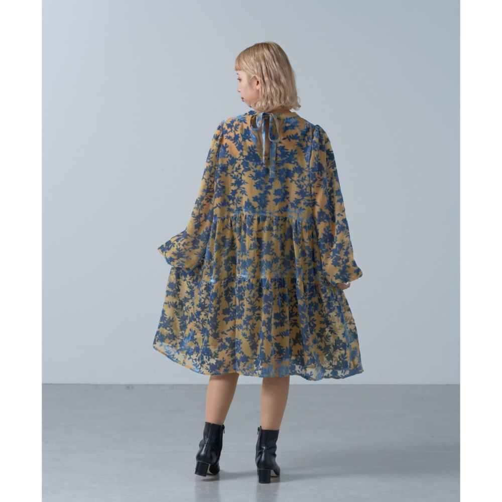 CIAOPANIC 絨布 花朵 洋裝  含內襯可拆 現貨 特價 出清 日本代購 日本連線 代購 日本 高單價-細節圖4