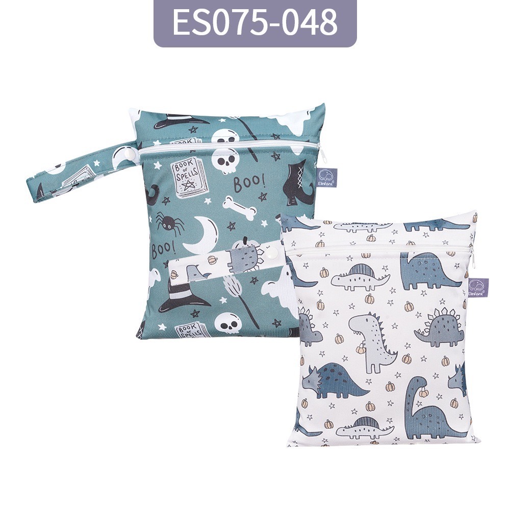 Elinfant新款寶寶尿布收納袋 中款洗漱袋 髒衣物收納袋 化妝袋 外出旅行防水袋 嬰兒收納袋-規格圖3