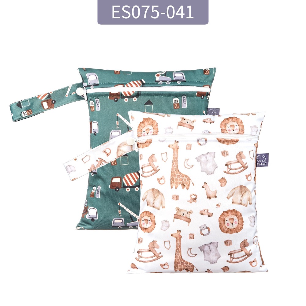 Elinfant新款寶寶尿布收納袋 中款洗漱袋 髒衣物收納袋 化妝袋 外出旅行防水袋 嬰兒收納袋-規格圖3