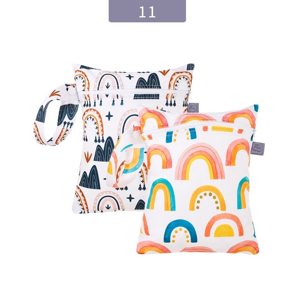 Elinfant新款寶寶尿布收納袋 中款洗漱袋 髒衣物收納袋 化妝袋 外出旅行防水袋 嬰兒收納袋-規格圖3