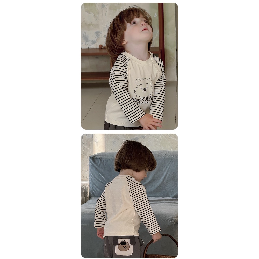 預購.小童卡通條紋t-細節圖4