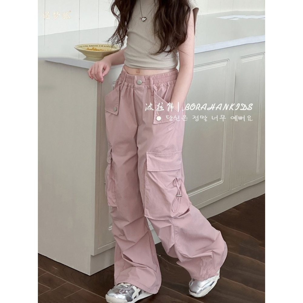 預購.女童休閒工裝褲-細節圖2