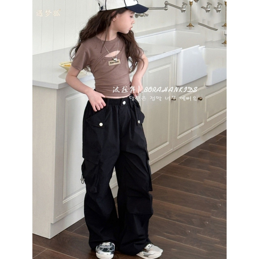 預購.女童休閒工裝褲-細節圖3