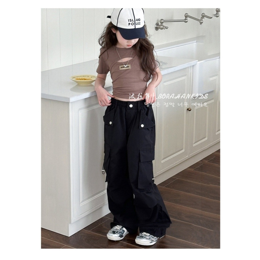 預購.女童休閒工裝褲-細節圖4