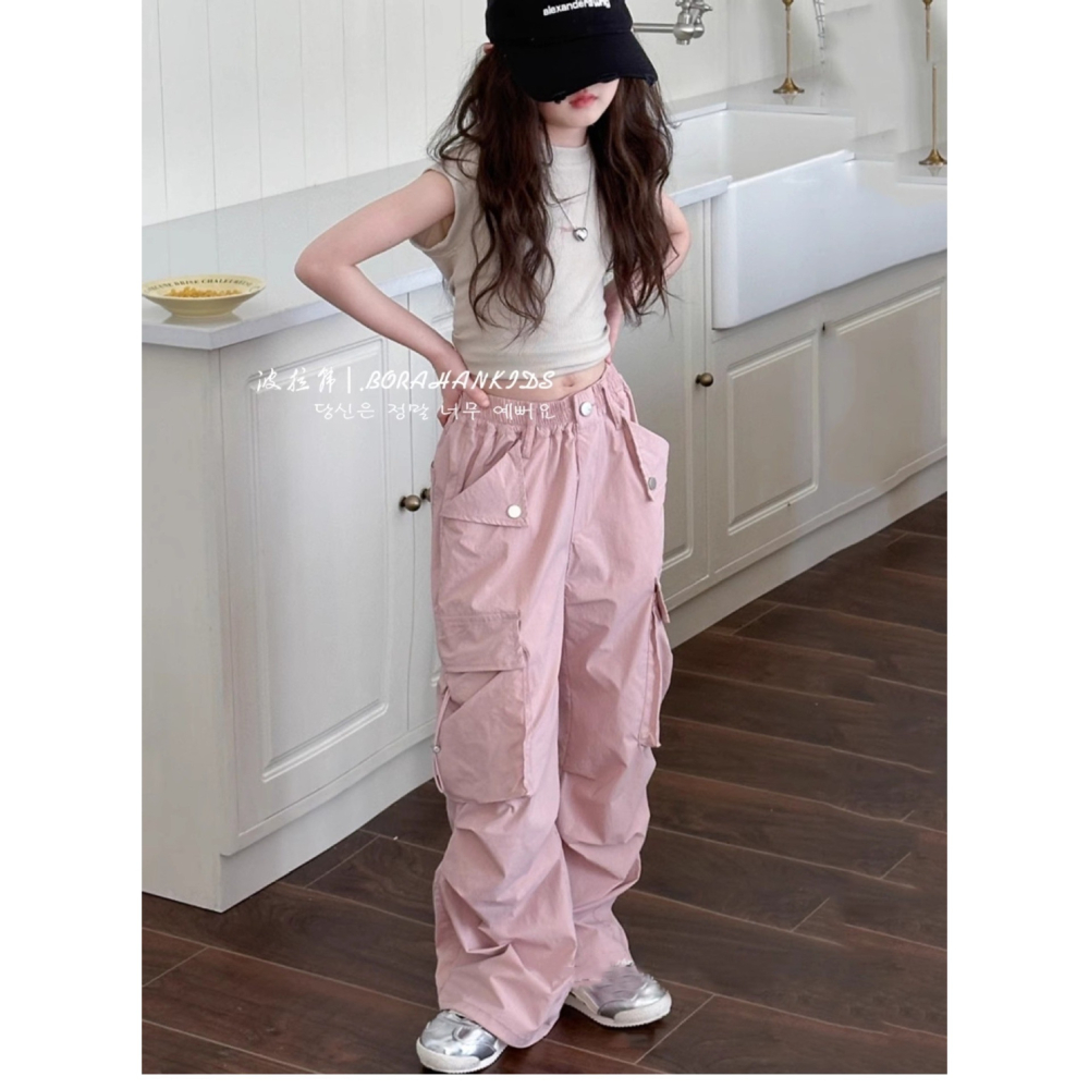 預購.女童休閒工裝褲-細節圖5