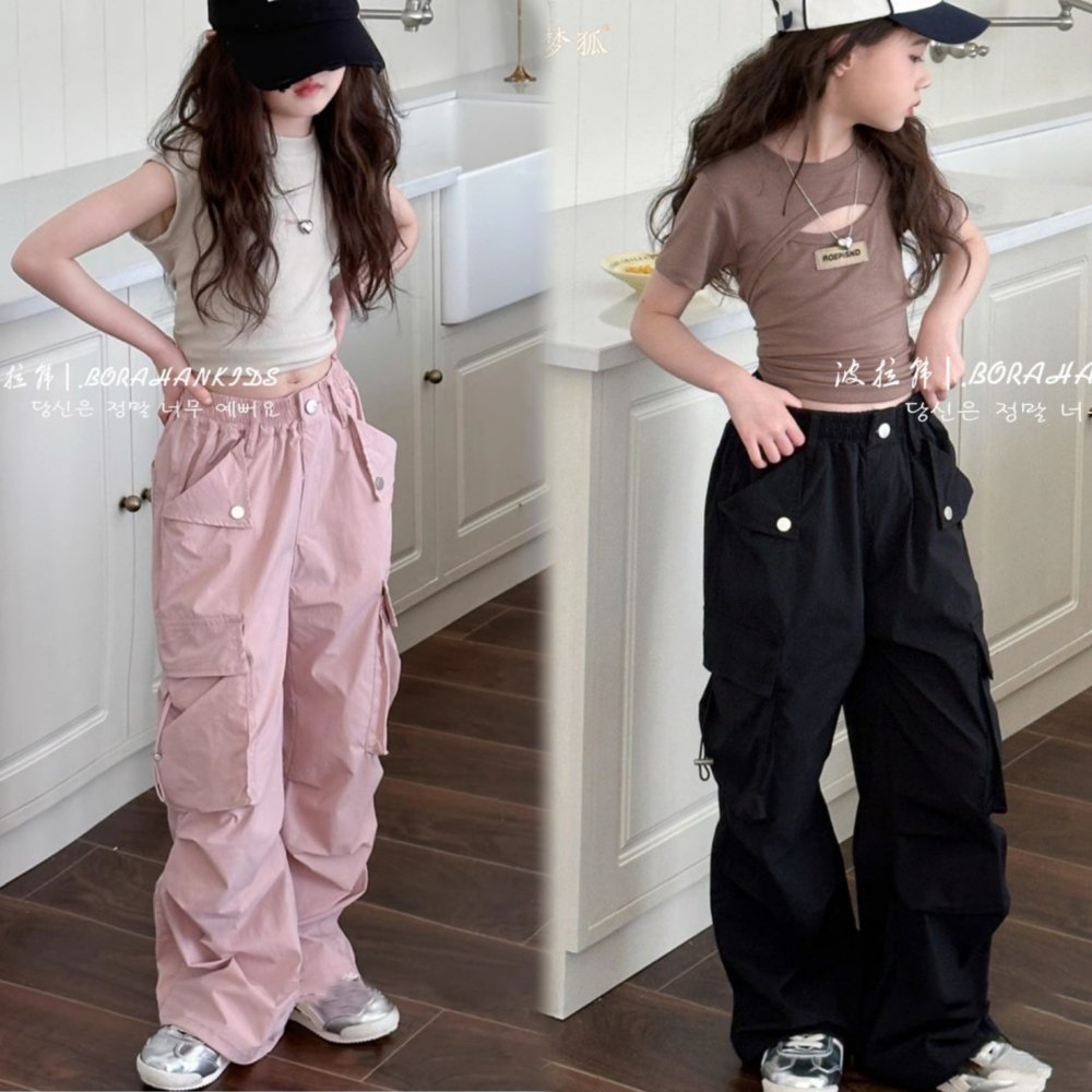 預購.女童休閒工裝褲-細節圖6