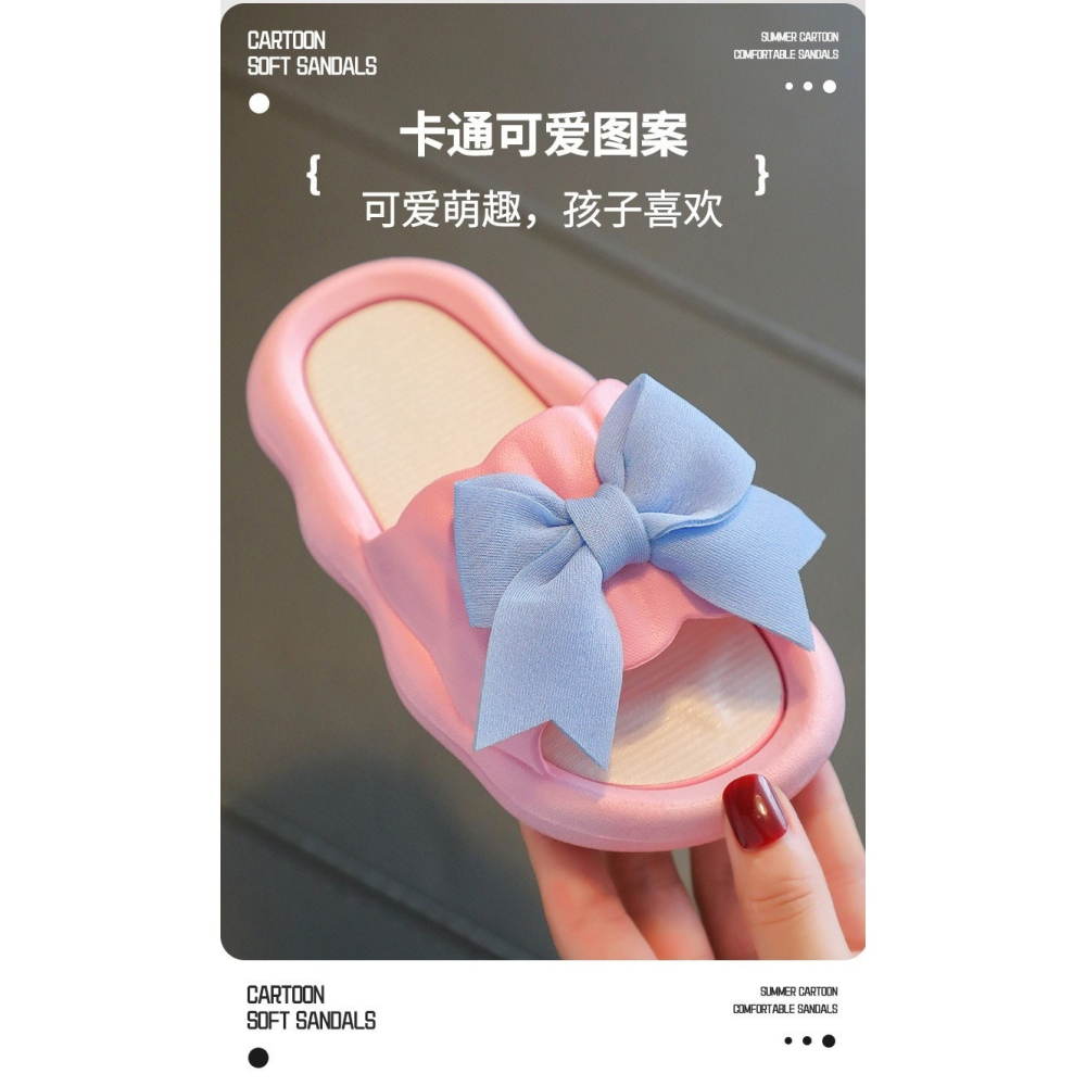 預購.甜美大蝴蝶結拖鞋-兒童款-細節圖3