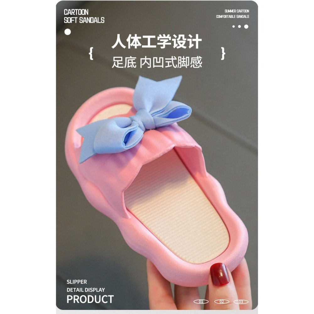 預購.甜美大蝴蝶結拖鞋-兒童款-細節圖5