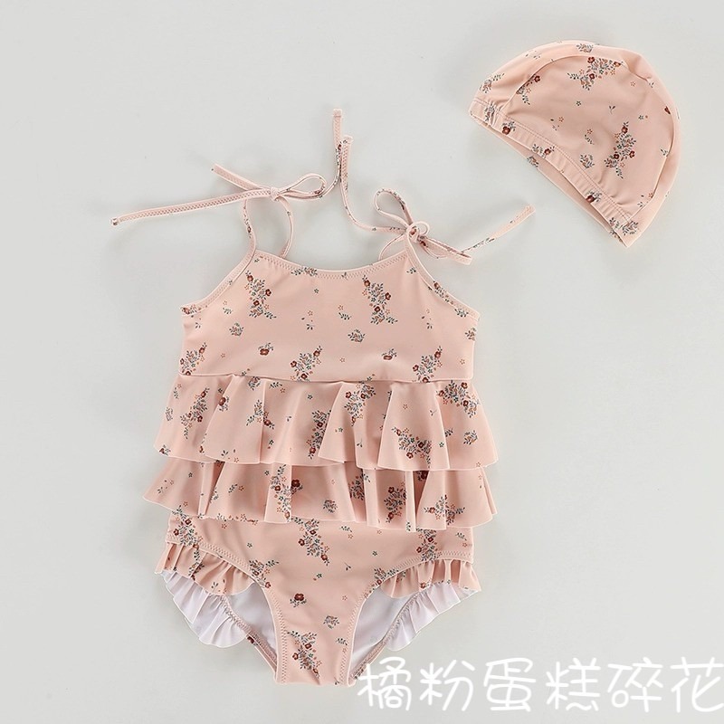 預購.丹麥長袖荷葉邊游泳衣  -帶泳帽-規格圖9