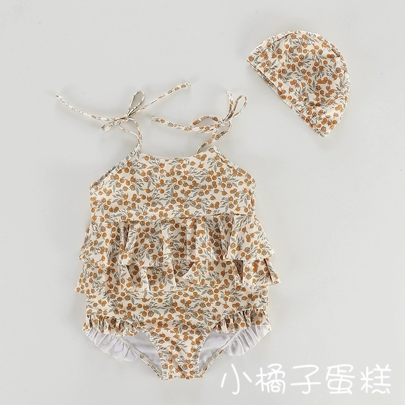 預購.丹麥長袖荷葉邊游泳衣  -帶泳帽-規格圖9