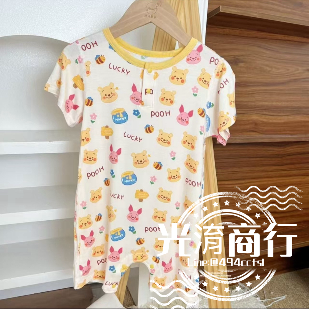 YU baby | 現貨 | 日單| 優可絲 |Q版維尼  男女 短爬服-細節圖2