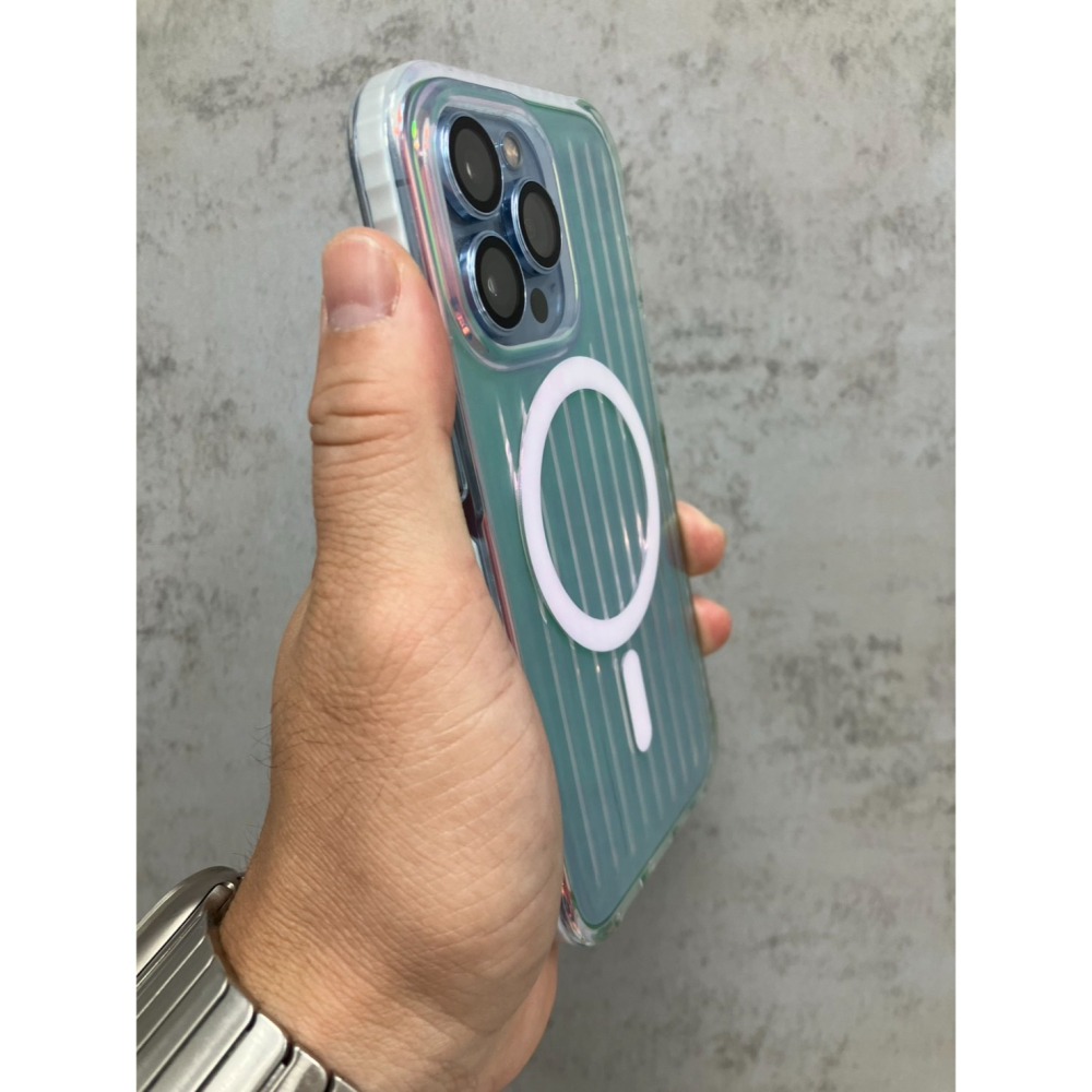 超高質感瓦楞炫光磨砂工藝 / 瓦楞邊條增加獨特美感 / 超強磁吸 iPhone手機殼 16 15 14 13 系列-細節圖2