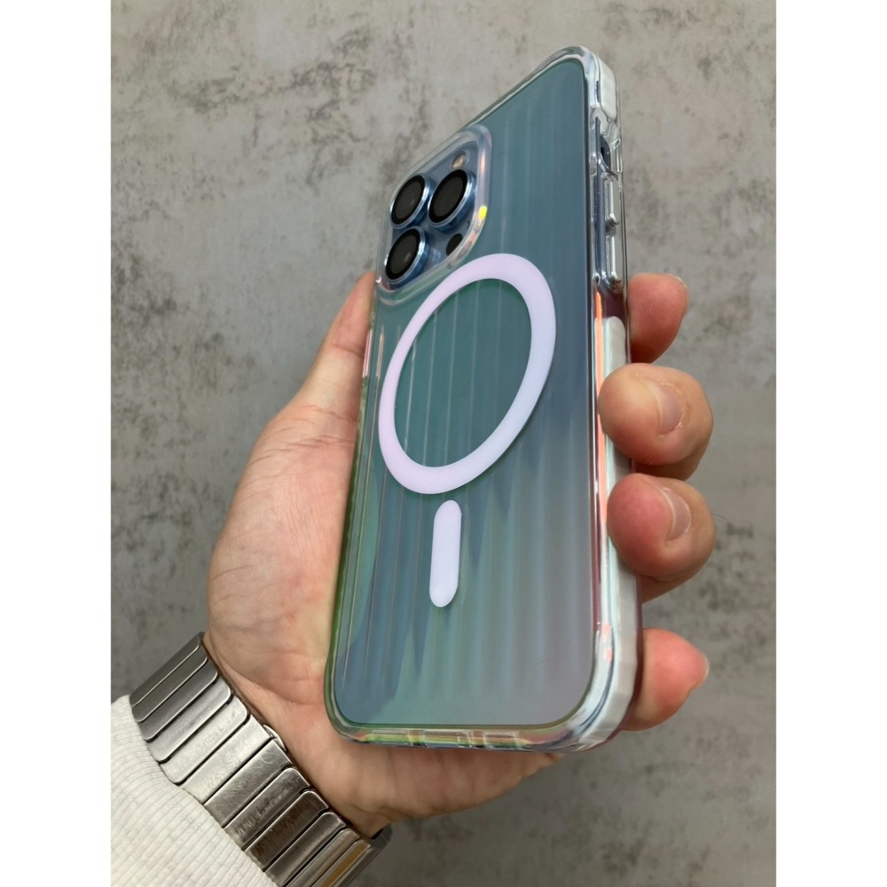 超高質感瓦楞炫光磨砂工藝 / 瓦楞邊條增加獨特美感 / 超強磁吸 iPhone手機殼 16 15 14 13 系列-細節圖3