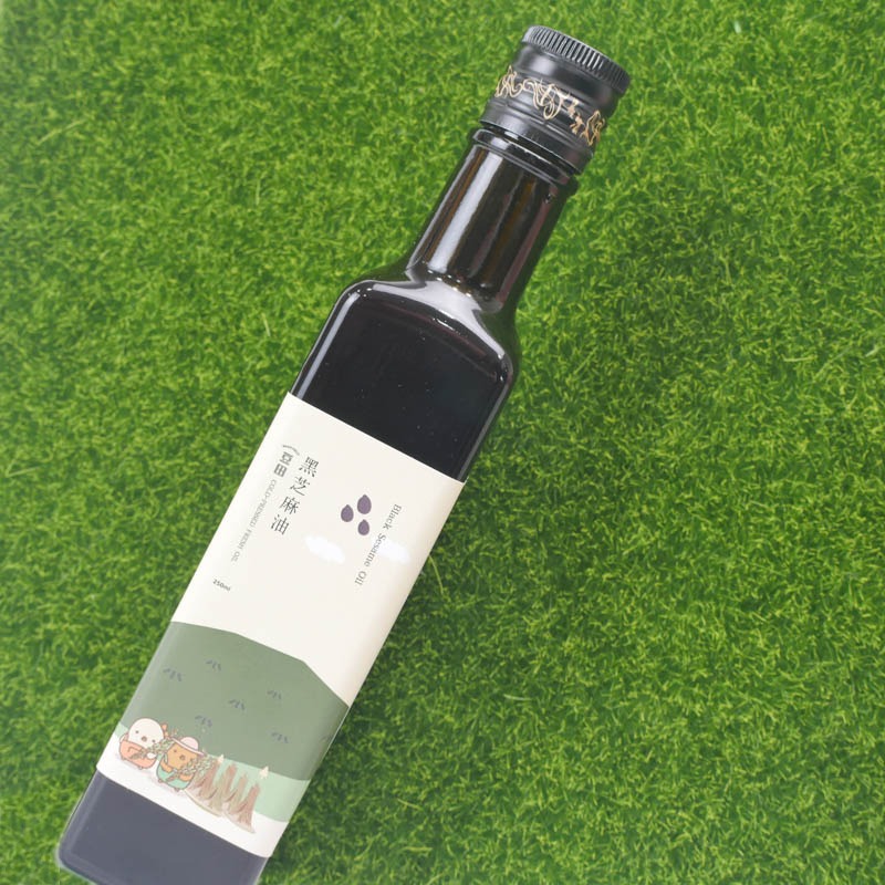 【豆田鮮榨油】黑芝麻油 250ML 冷壓鮮榨 新鮮現榨-細節圖2