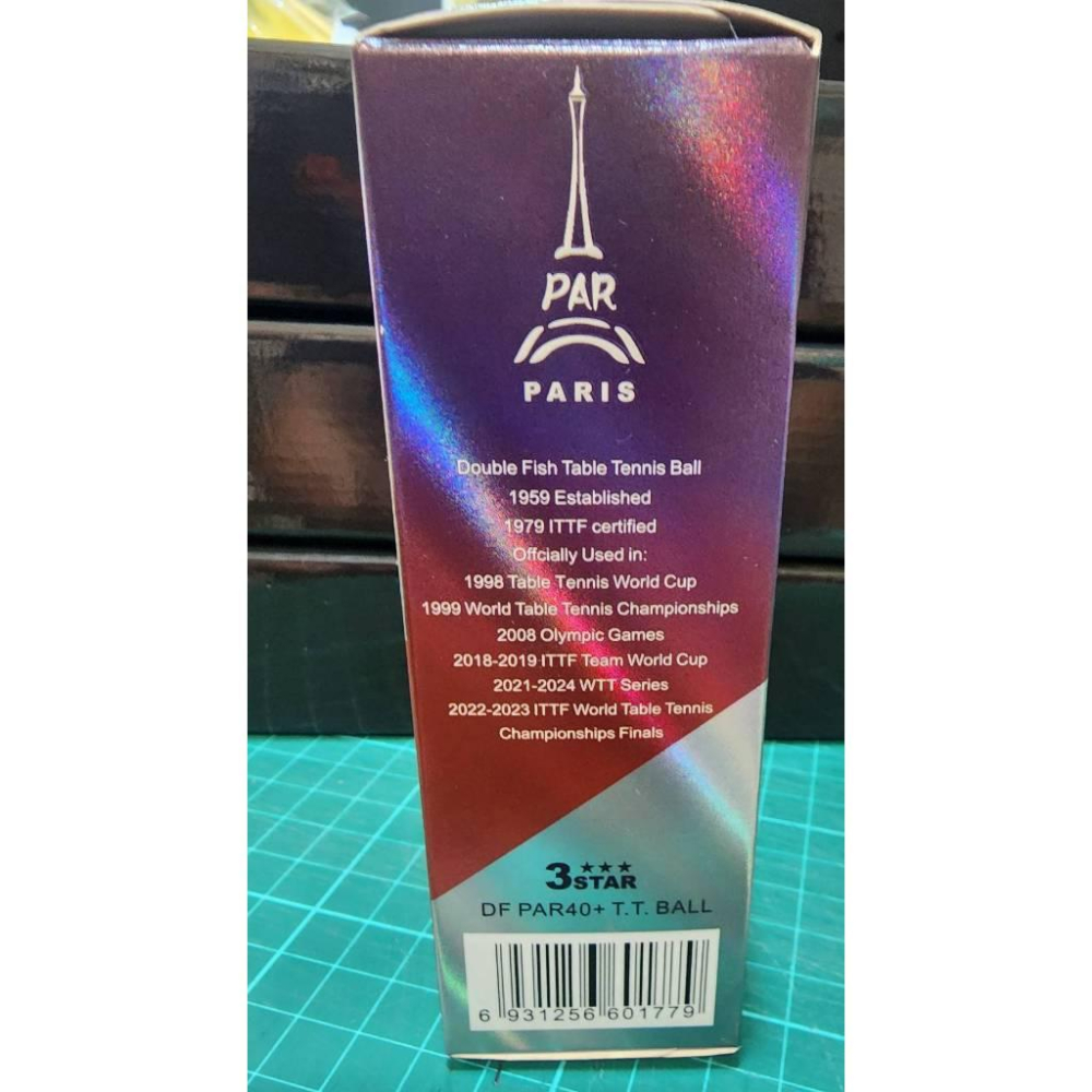 <古大體育>乒乓球 雙魚巴黎奧運球 雙魚奧運球 白色6顆裝 奧運比賽球-細節圖2