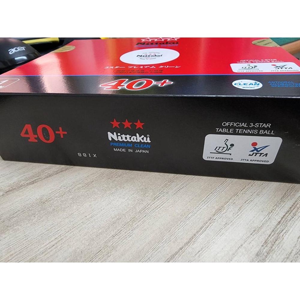 <古大體育> Nittaku Premium 40+ 日本製 抗菌 三星 比賽球(三顆)-細節圖7