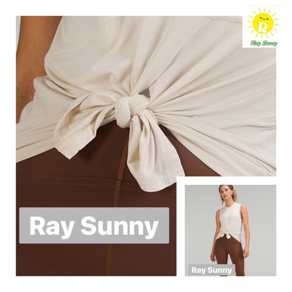 新品現貨+預購 RaySunny女裝-瑜珈圓領罩衫式背心 涼感 親膚 綁帶設計 運動時裝 滿額贈品牌購物袋-細節圖7