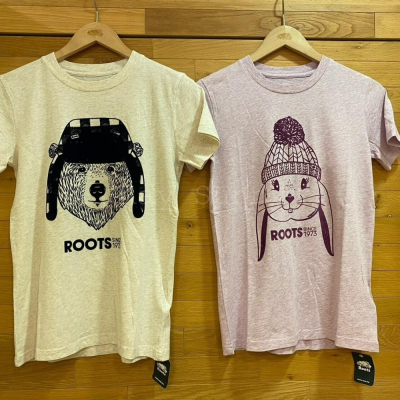 [RS代購 Roots全新正品優惠] Roots女裝 動物派對系列 毛帽動物純棉短袖T恤 滿額贈購物袋
