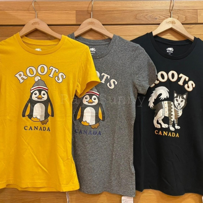 [RS代購 Roots全新正品優惠] Roots女裝 動物派對系列 绒布動物純棉修身短袖T恤 滿額贈袋子