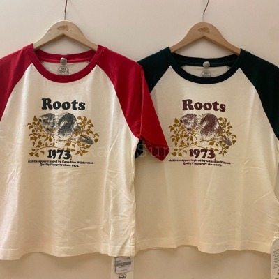 RS代購 Roots全新正品優惠 Roots女裝Roots50系列 手繪海狸有機棉寬版短袖T恤 滿額贈購物袋