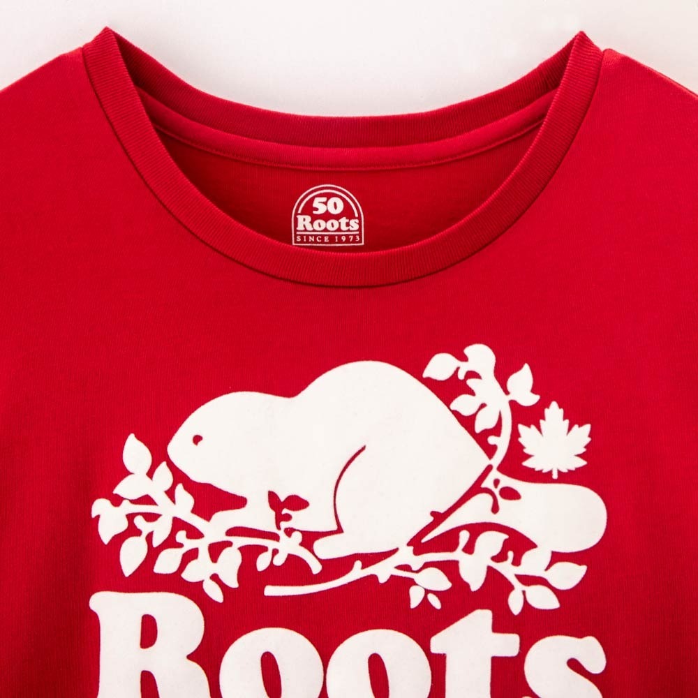 RS代購 Roots全新正品優惠 Roots女裝Roots50系列 海狸LOGO有機棉修身短袖T恤 滿額贈購物袋-細節圖7