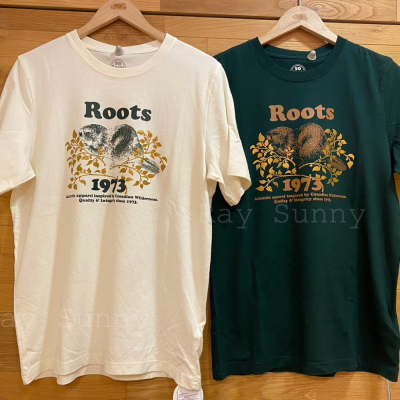 RS代購 Roots全新正品優惠 Roots男裝Roots50系列 手繪海狸有機棉短袖T恤 滿額贈袋子
