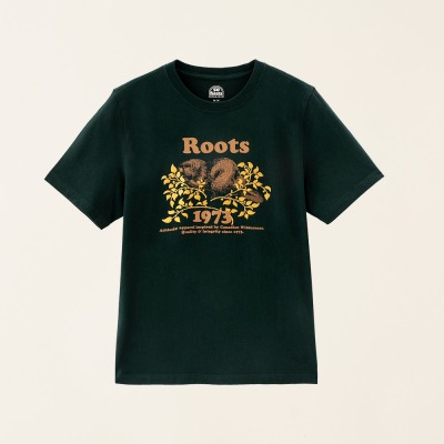 RS代購 Roots全新正品優惠 Roots男裝Roots50系列 手繪海狸有機棉短袖T恤 滿額贈袋子-細節圖3