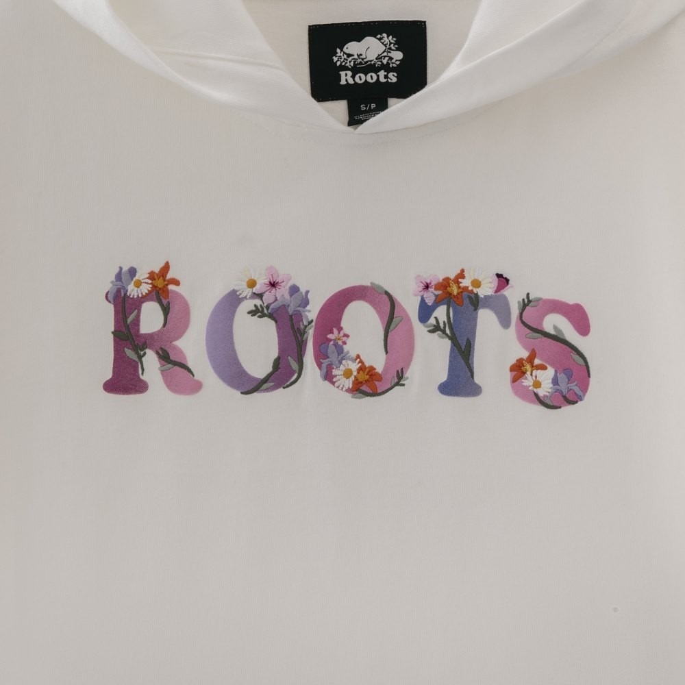 RS代購 Roots全新正品優惠 Roots女裝-繽紛花卉系列 刺繡花卉文字連帽上衣 滿額贈購物袋-細節圖4