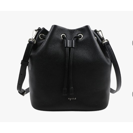 RS代購 - Agnes b全新正品優惠 Agnes b配件-皮革雙背帶金屬logo水桶包 贈送品牌袋子-細節圖2