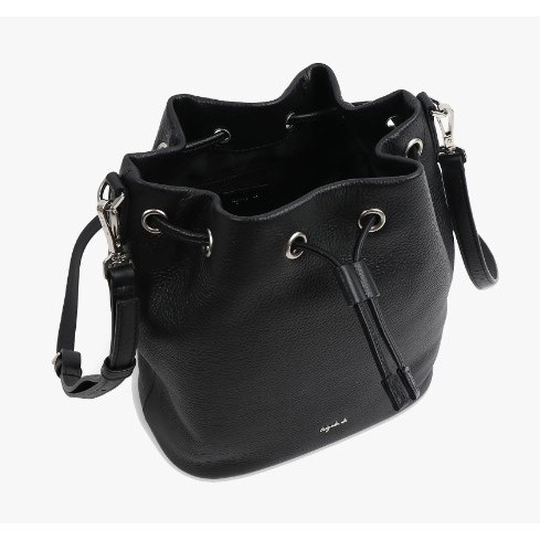 RS代購 - Agnes b全新正品優惠 Agnes b配件-皮革雙背帶金屬logo水桶包 贈送品牌袋子-細節圖4