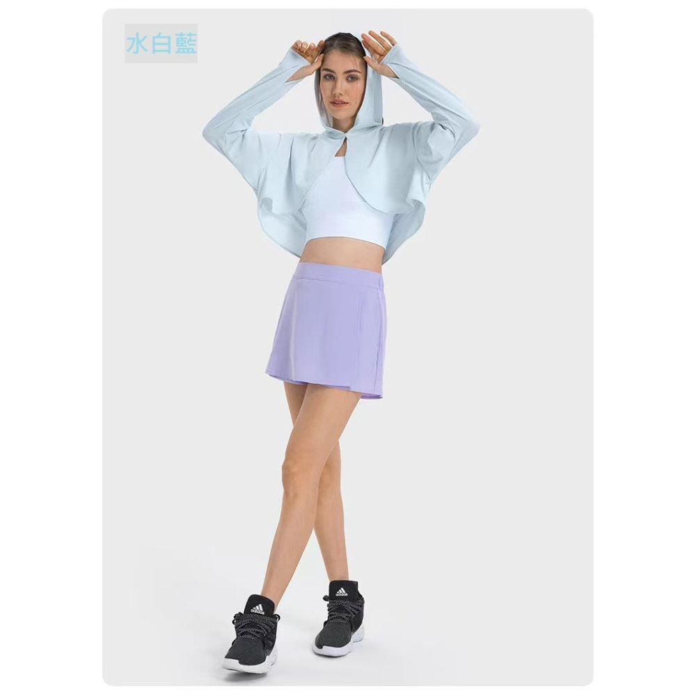 新品預購RaySunny女裝-馬卡龍色系 6色 防曬外套 短版外套 機能 涼感外套 連帽外套 披肩外套-細節圖2