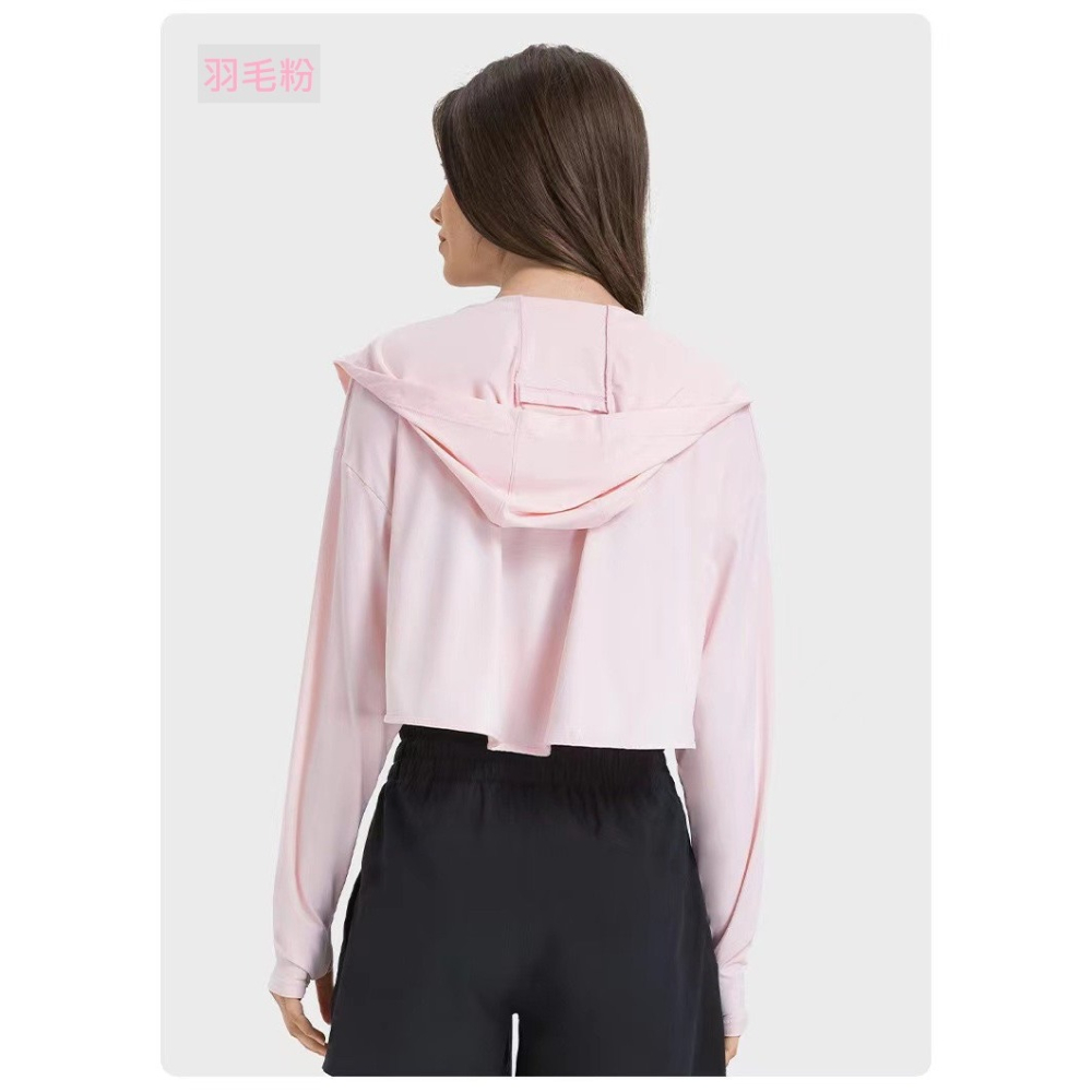 新品預購RaySunny女裝-馬卡龍色系 6色 防曬外套 短版外套 機能 涼感外套 連帽外套 披肩外套-細節圖4