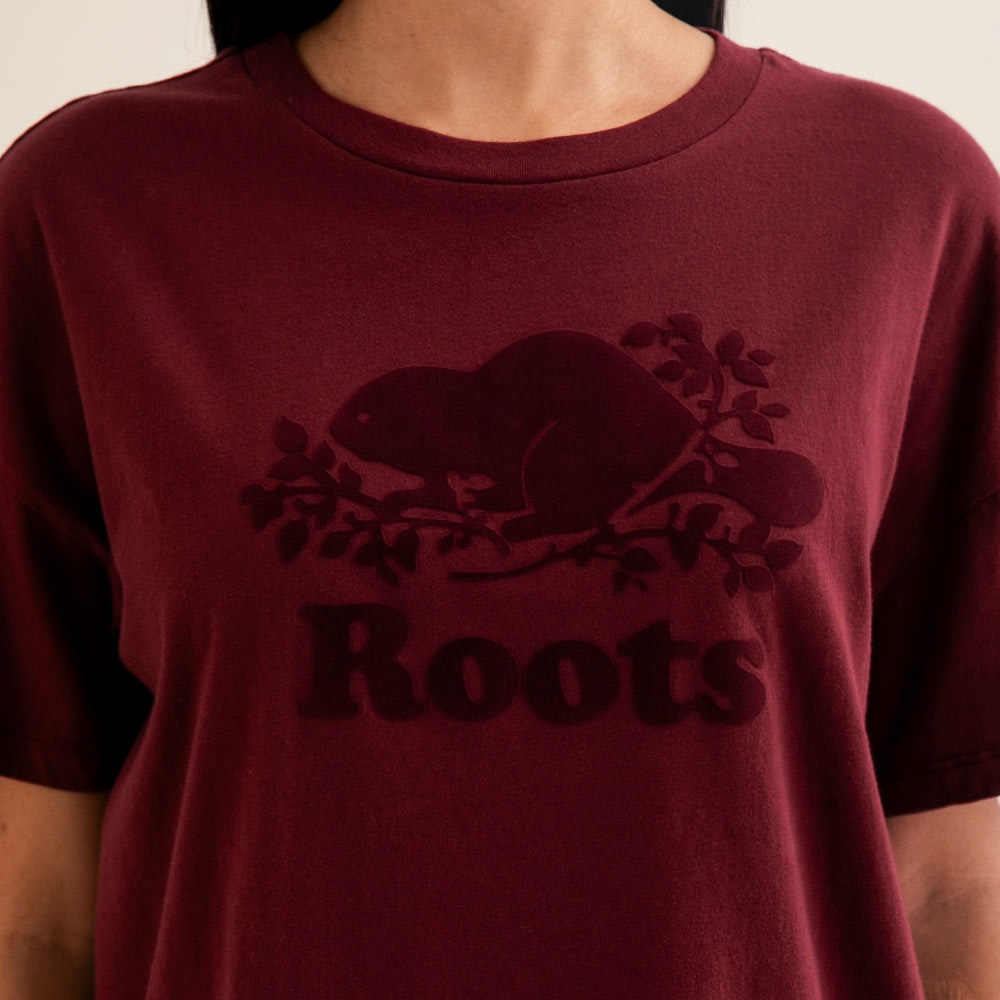 RS代購 Roots全新正品優惠 Roots女裝-絕對經典系列 海狸LOGO有機棉寬版短袖T恤 滿額贈購物袋-細節圖7